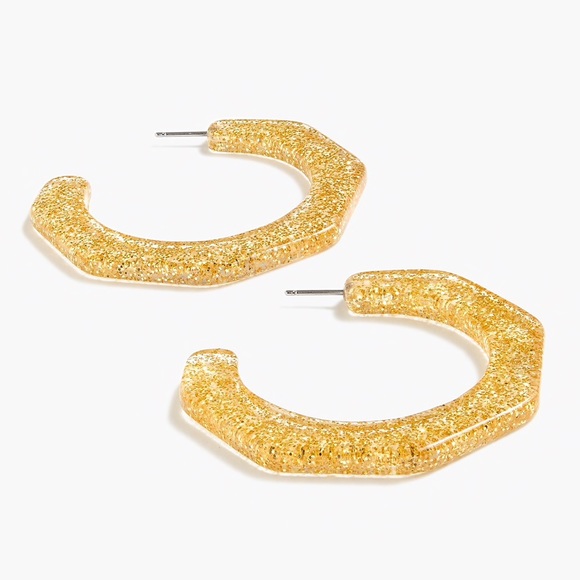 J. Crew Jewelry - JCREW Resin Hoop Earrings NWT Gold